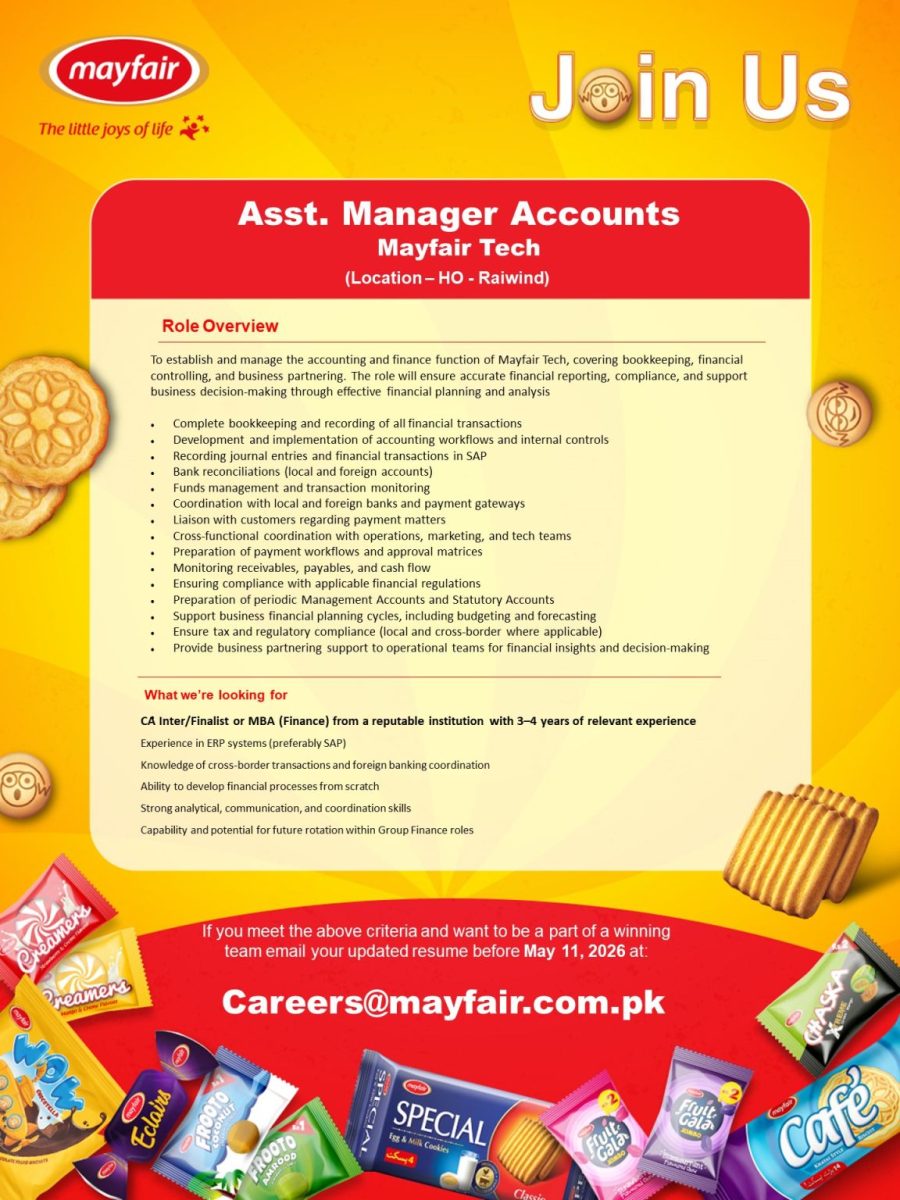 Mayfair Pakistan Jobs Assistant Manager Accounts 1