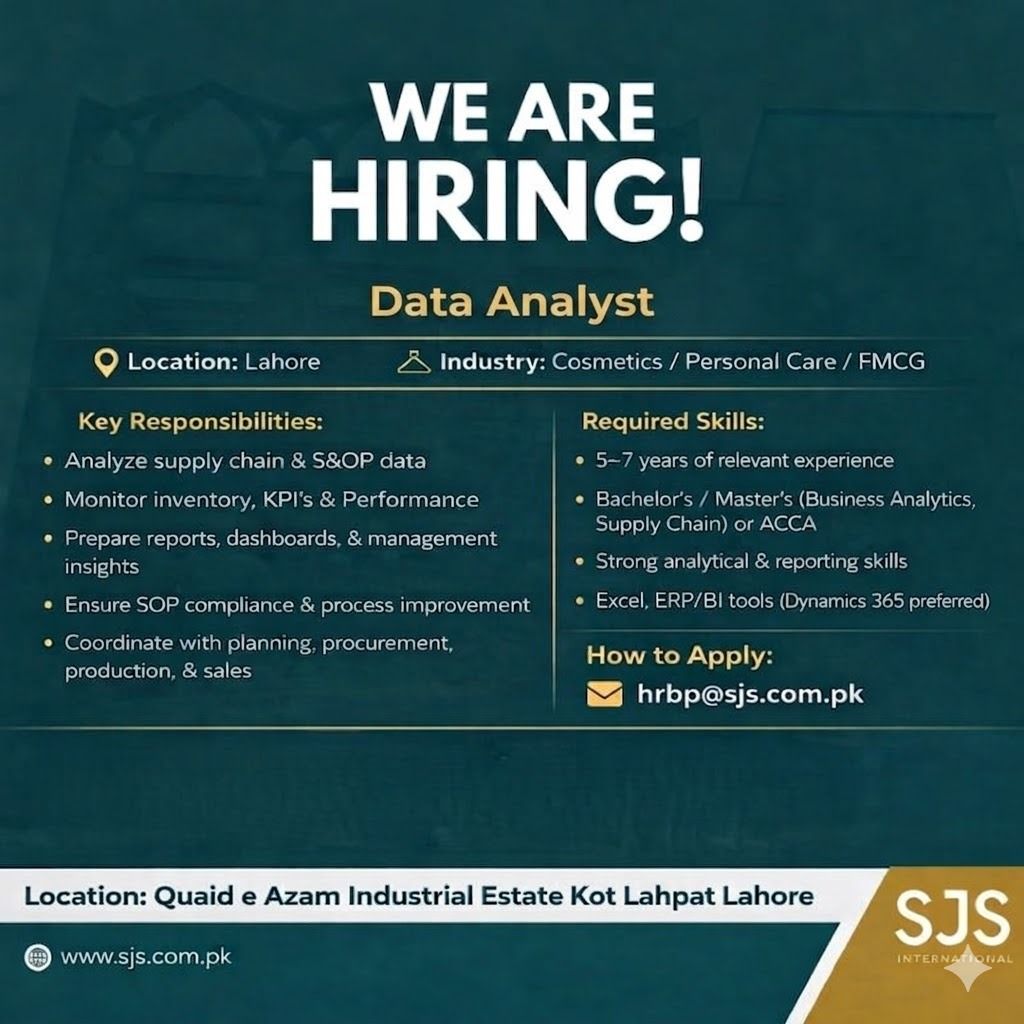 SJS International Jobs Data Analyst 1