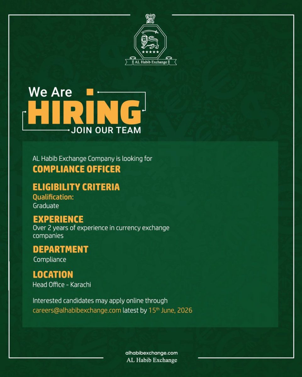 AL Habib Exchange Company Jobs Compliance Officer 1