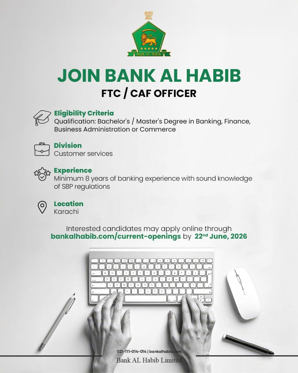 Bank AL Habib Jobs FTC / CAF Officers 1