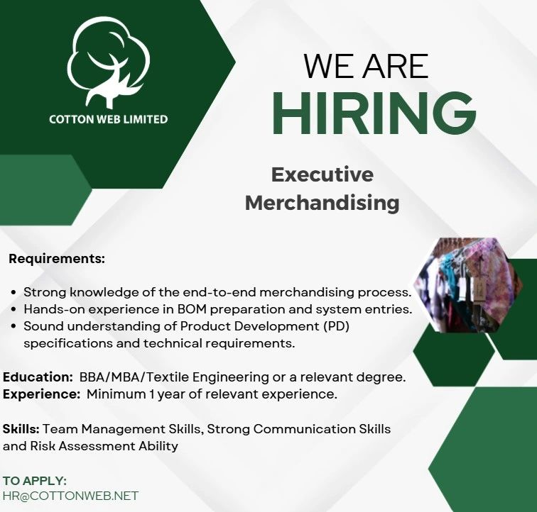 Cotton Web Limited Jobs Executive (Merchandising) 1