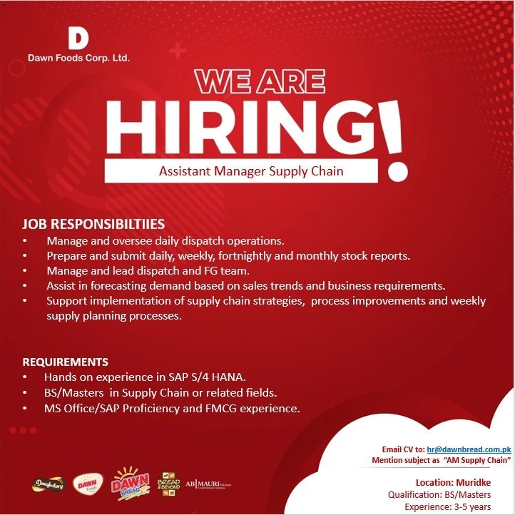 Dawn Food Corporation Jobs Assistant Manager Supply Chain 1