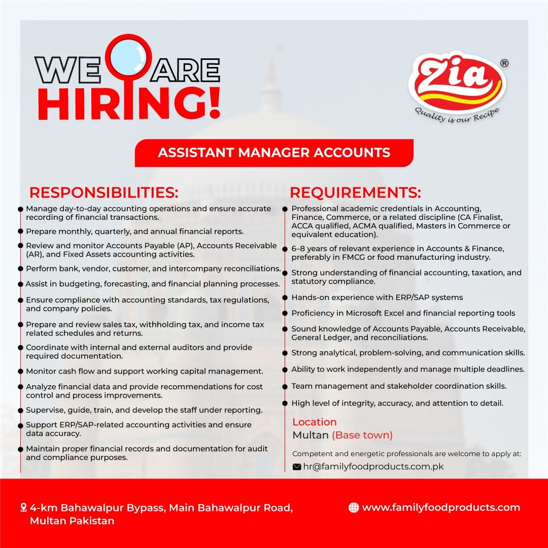 Family Food Products Jobs Assistant Manager Accounts 1
