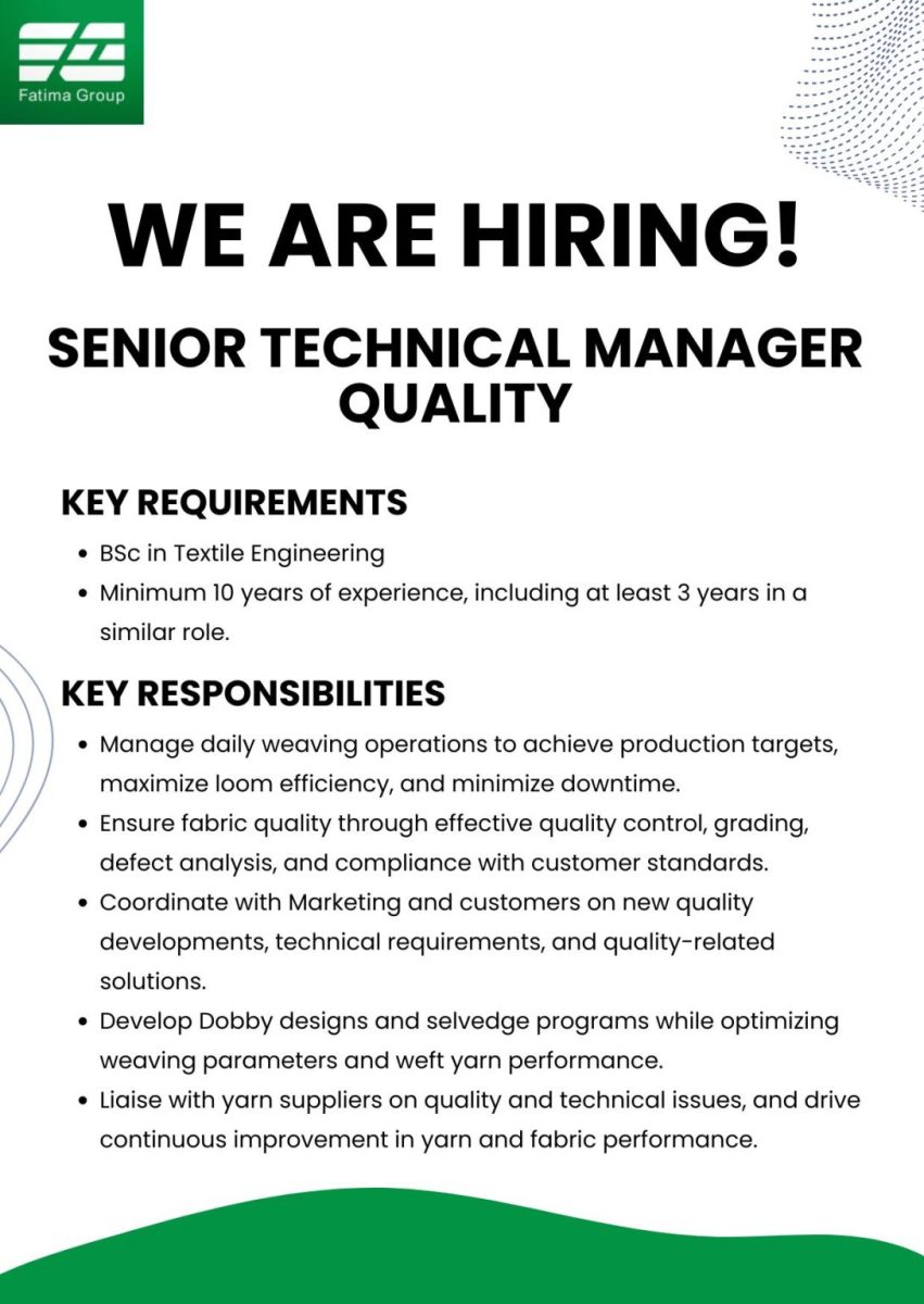 Fatima Group Jobs Senior Technical Manager Quality  1