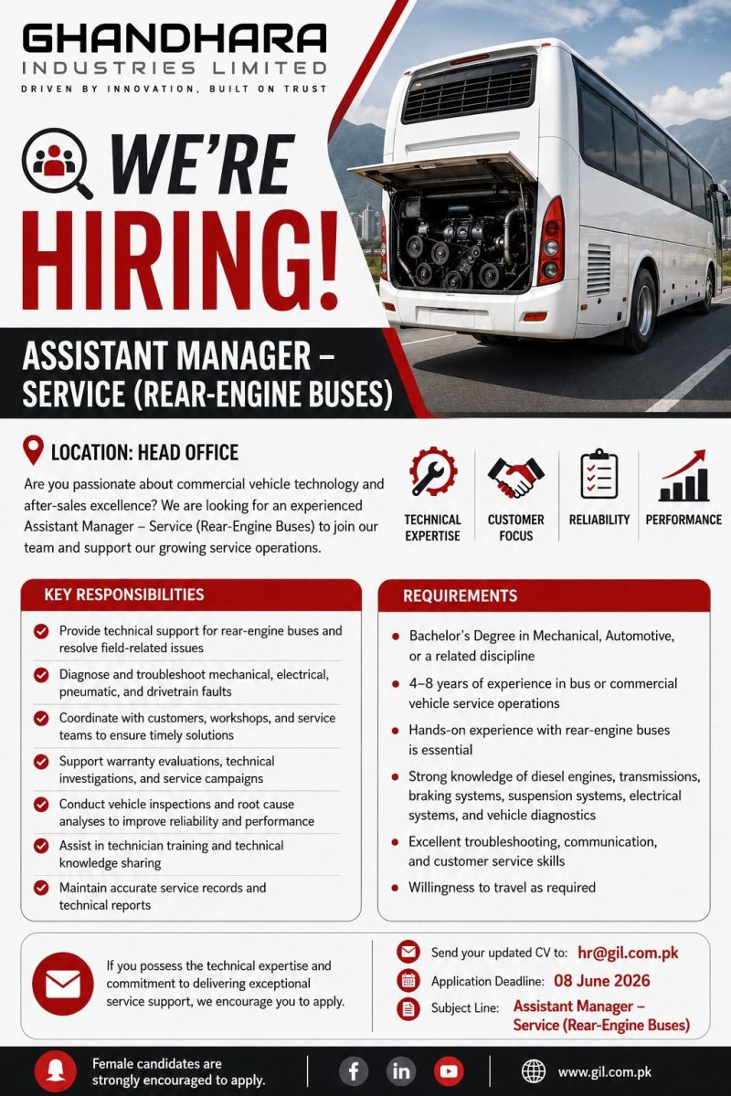 Ghandhara Industries Limited Jobs Assistant Manager Service 1