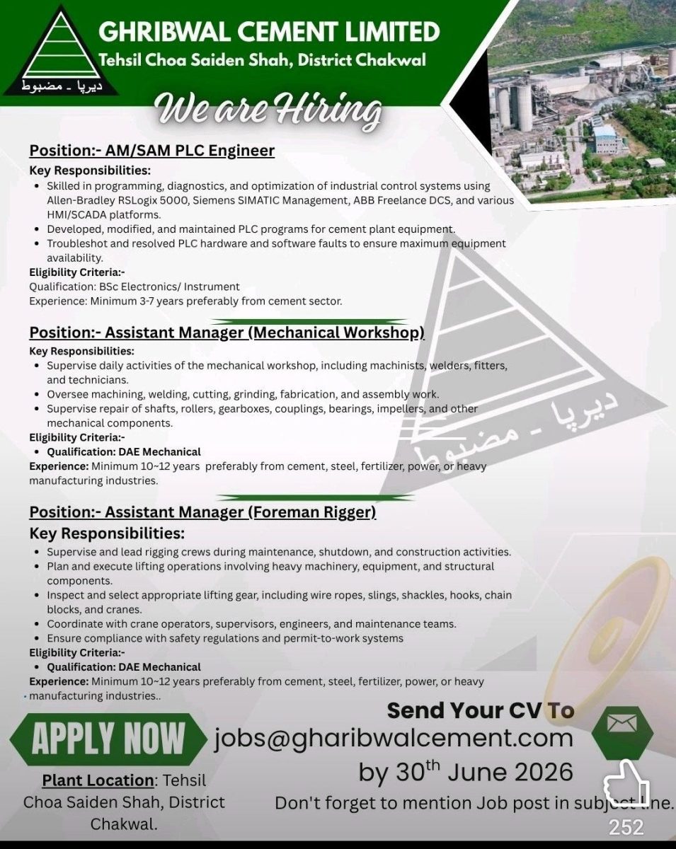Gharibwal Cement Limited Jobs June 2026 1