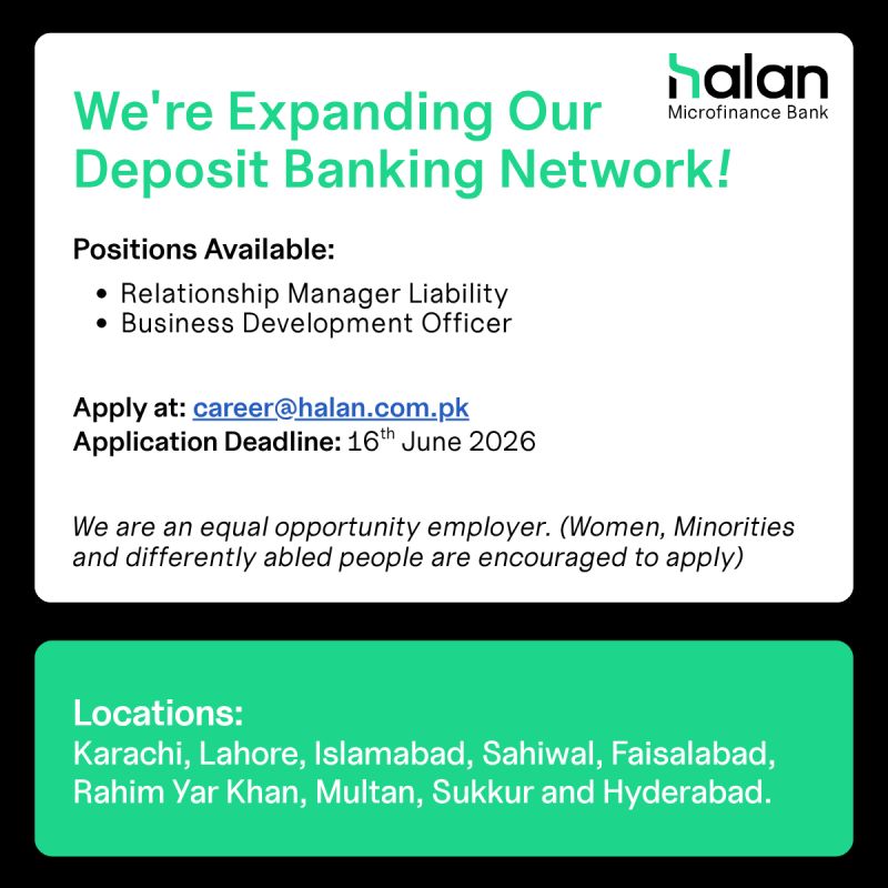 HALAN Microfinance Bank Jobs June 2026 1