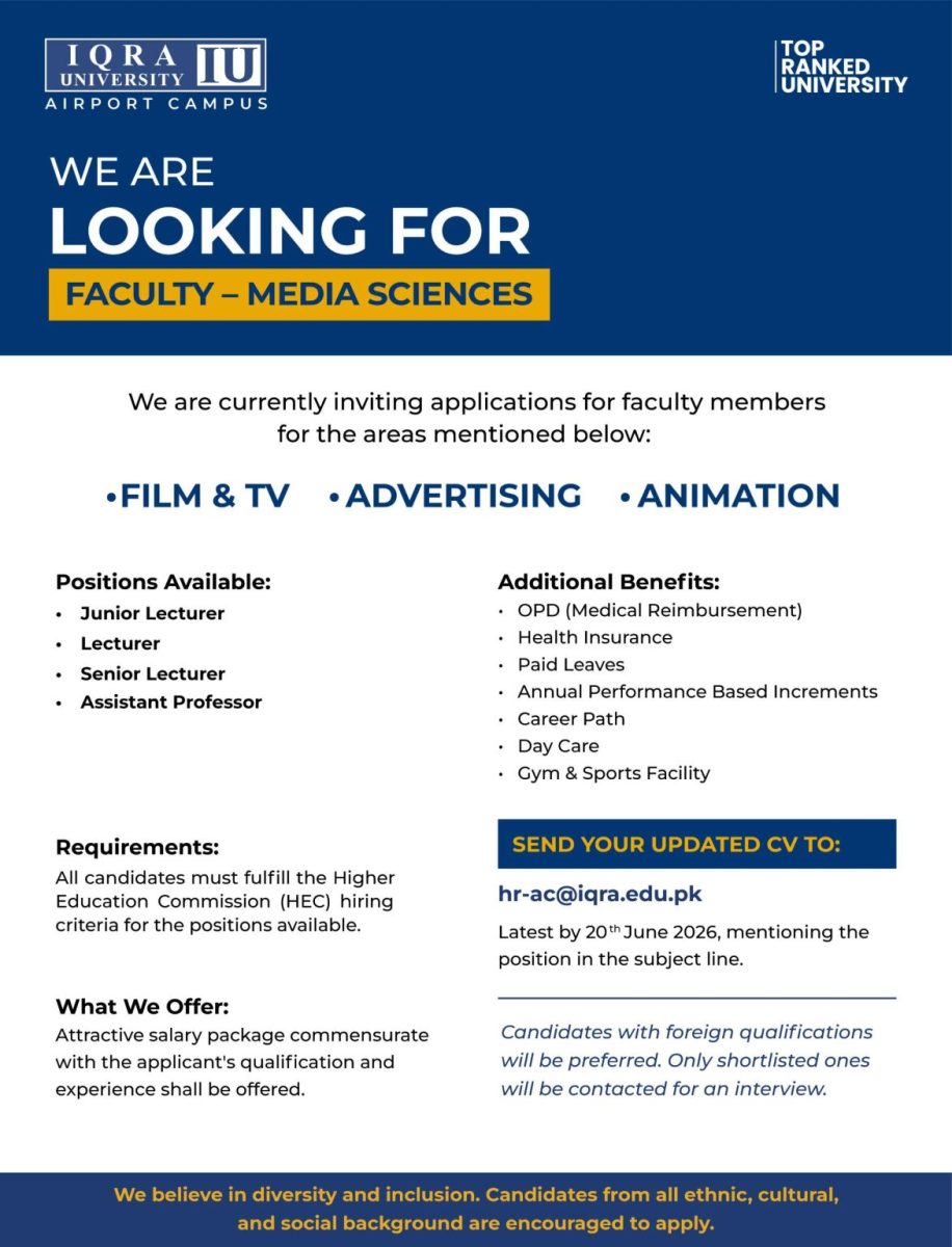 Iqra University Jobs June 2026 1