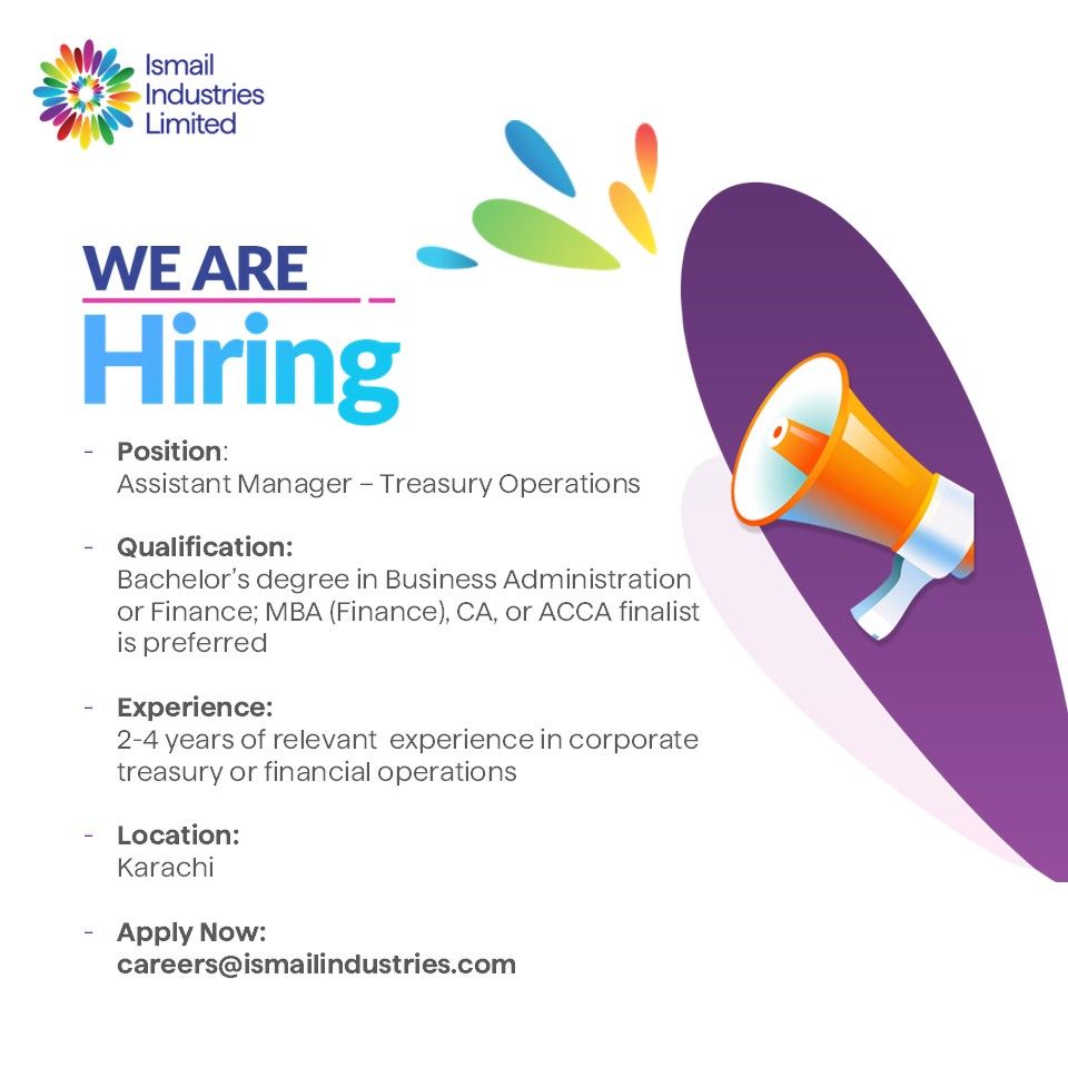 Ismail Industries Limited Jobs Assistant Manager Treasury Operations 1