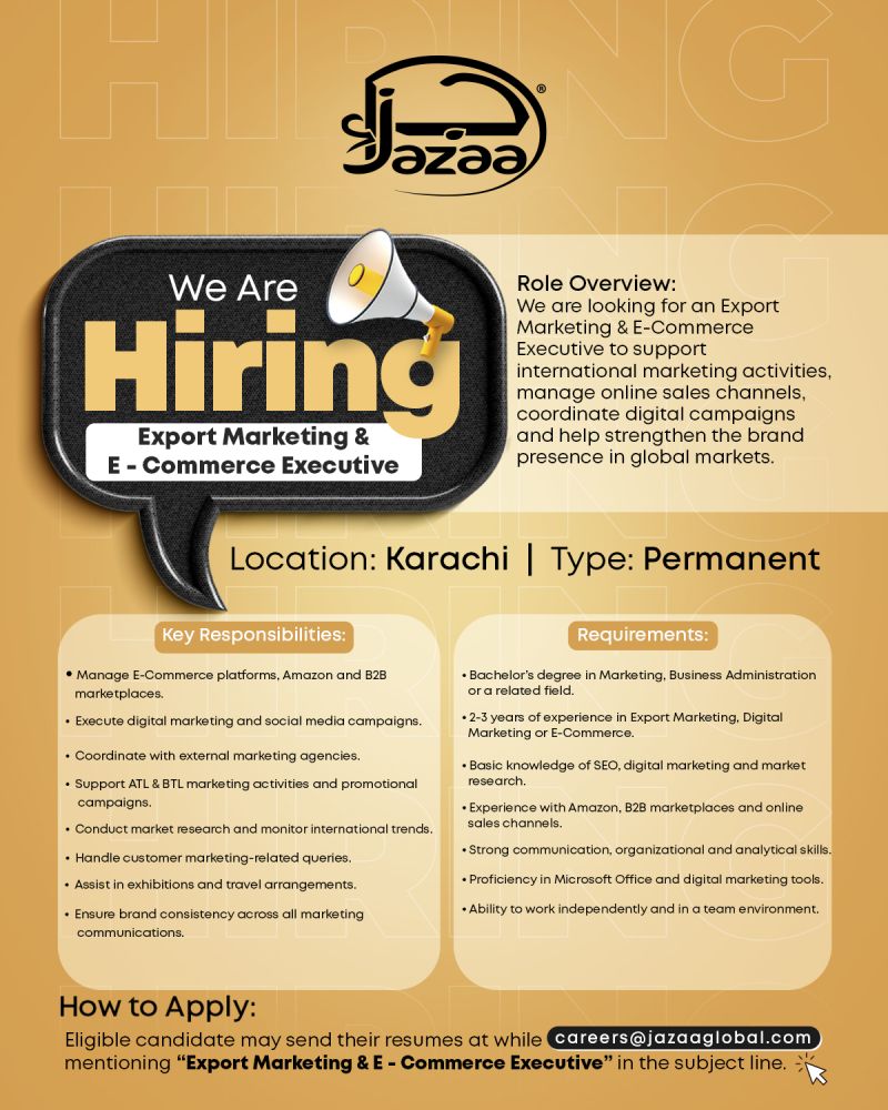 Jazaa Global Jobs Export Marketing & E - Commerce Executive 1