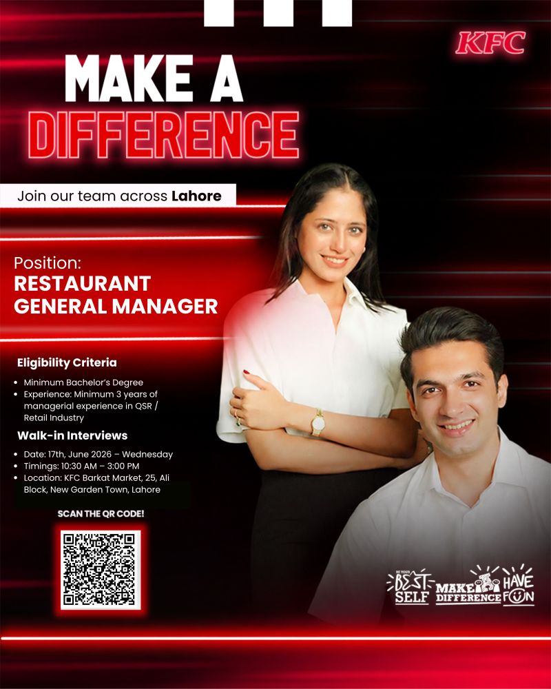 KFC Pakistan Jobs Restaurant General Managers (RGMs) 1