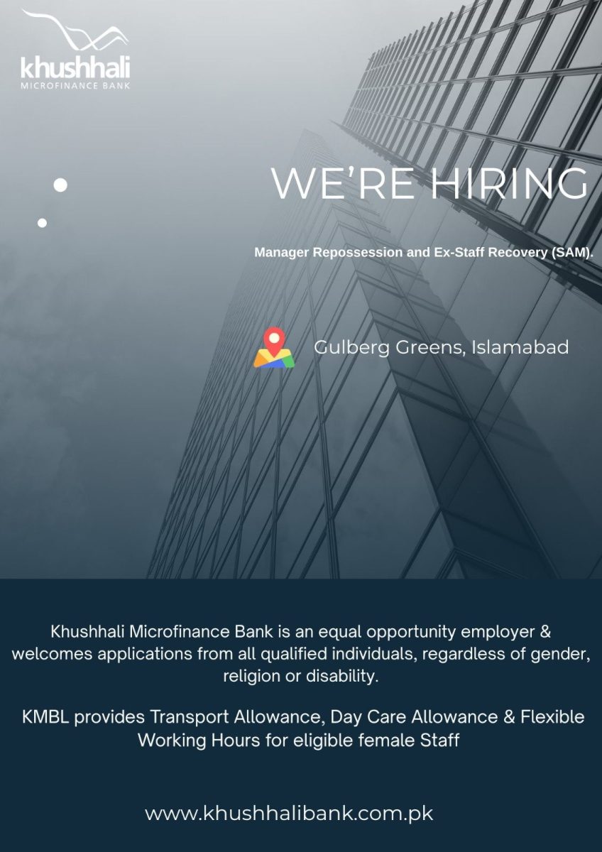 Khushhali Microfinance Bank Jobs Manager Repossession & Ex-Staff Recovery 1