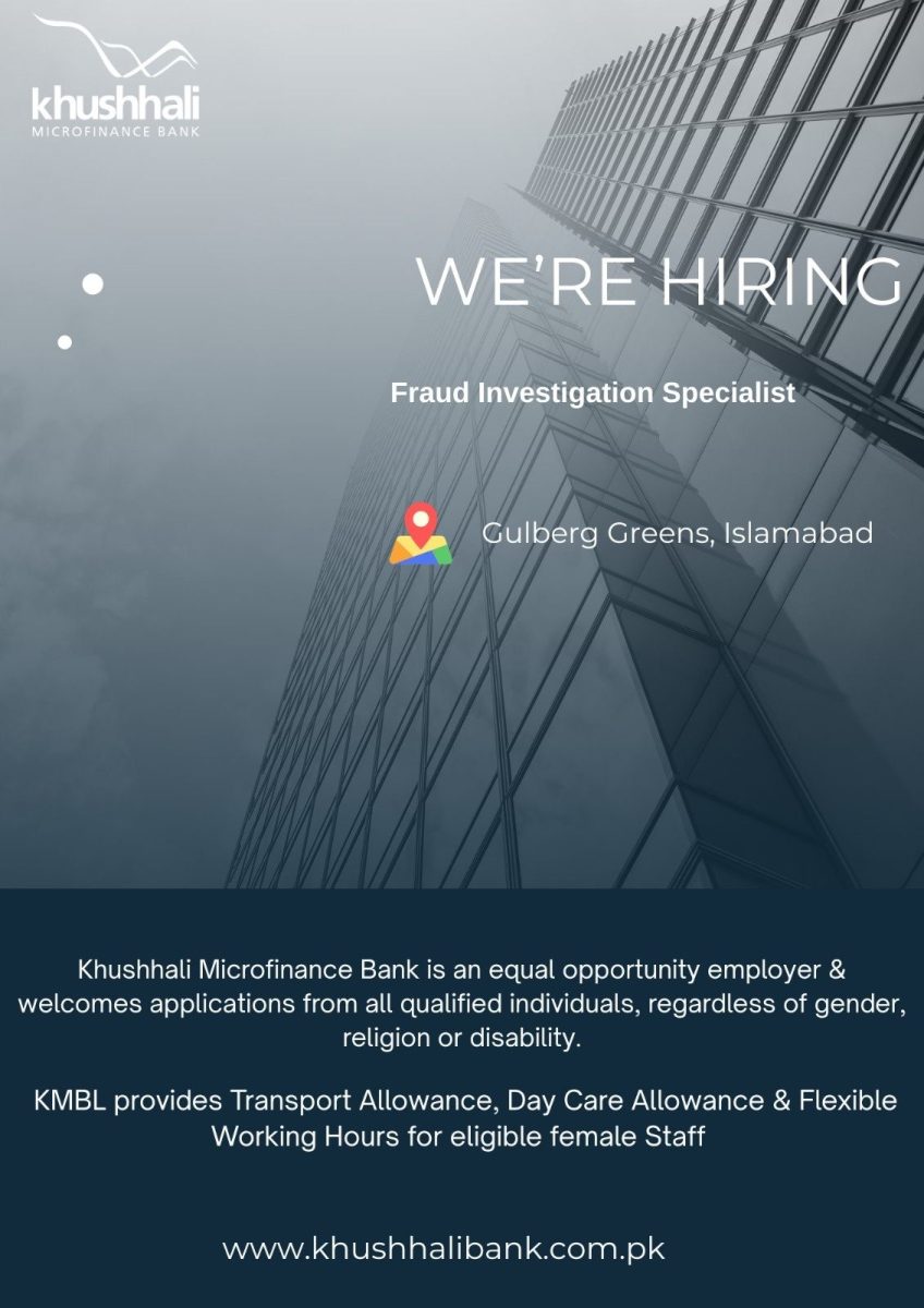Khushhali Microfinance Bank Jobs Fraud Investigation Specialist 1