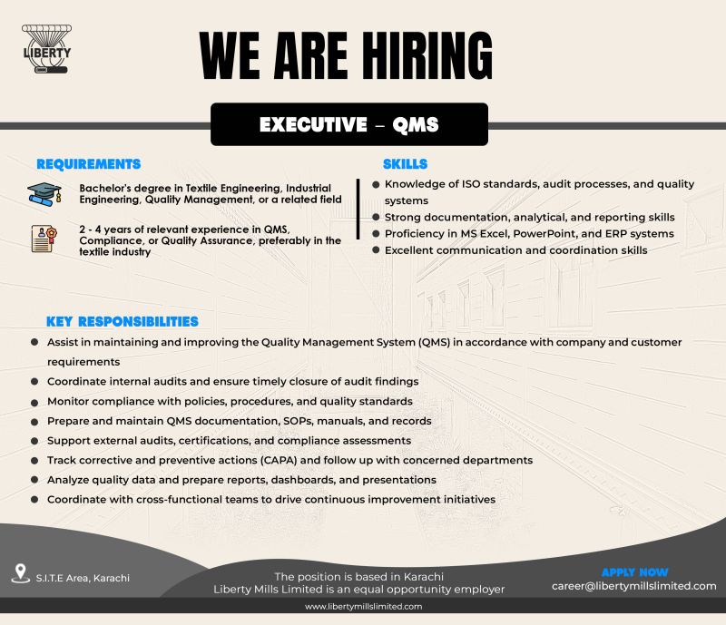 Liberty Mills Limited Jobs Executive QMS 1