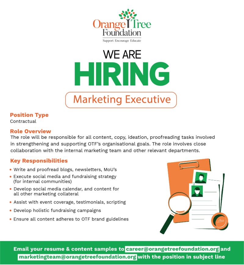 Orange Tree Foundation Jobs Marketing Executive 1