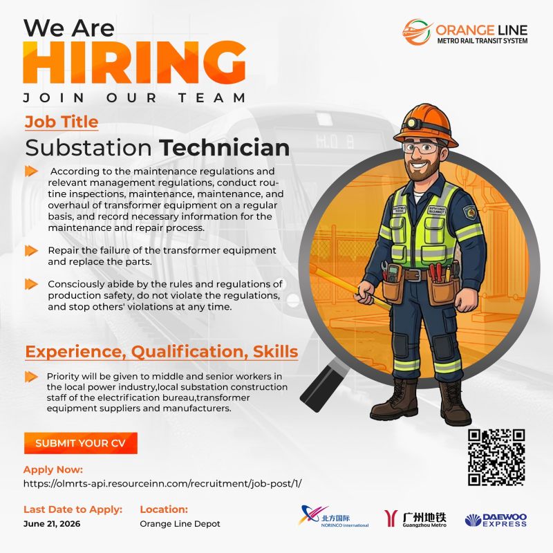 Orange Line Metro Rail Transit System (OLMRTS) Jobs June 2026 2