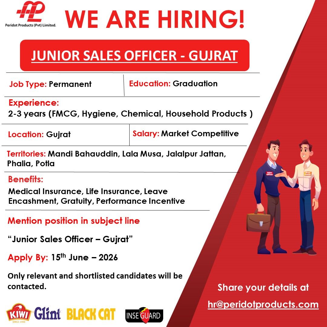 Peridot Products Pvt Ltd Jobs Junior Sales Officer 1