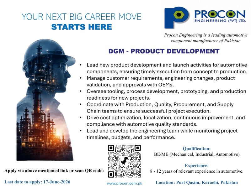 Procon Engineering Pvt Ltd Jobs DGM Product Development 1