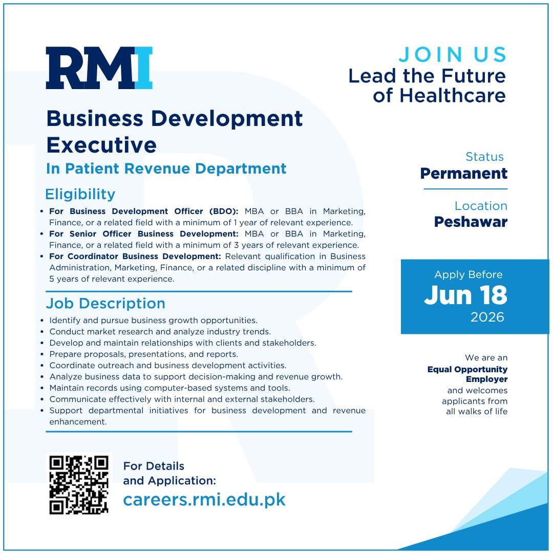 Rehman Medical Institute RMI Jobs Business Development Executive 1