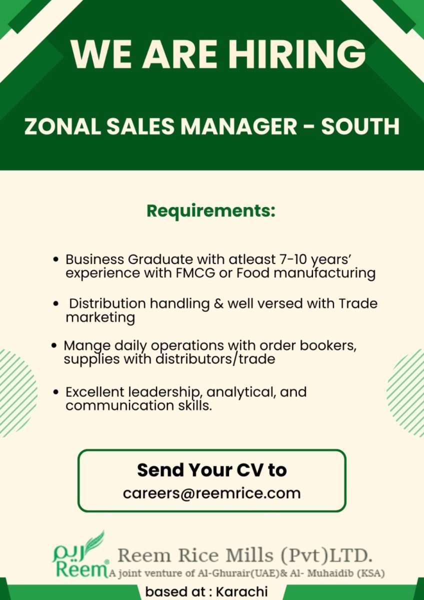 Reem Rice Mills Pvt Ltd Jobs Zonal Sales Manager 1