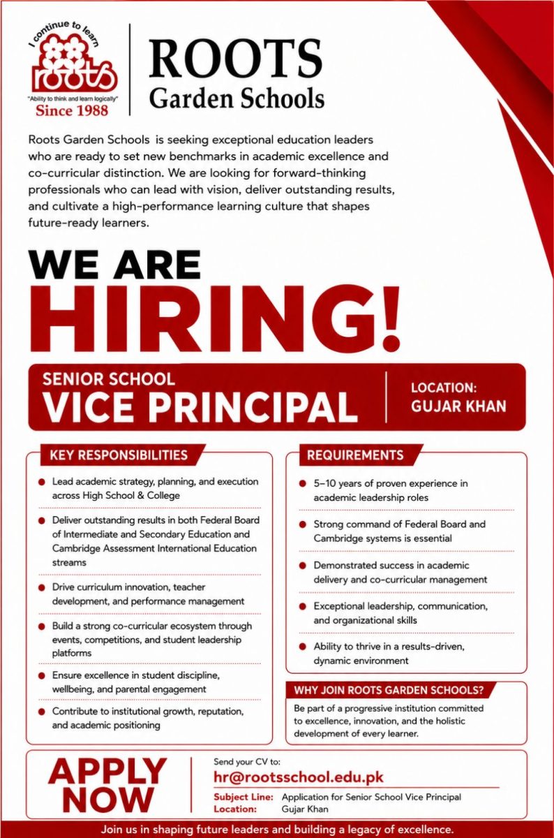 ROOTS Garden Schools Jobs Senior School Vice Principal 1