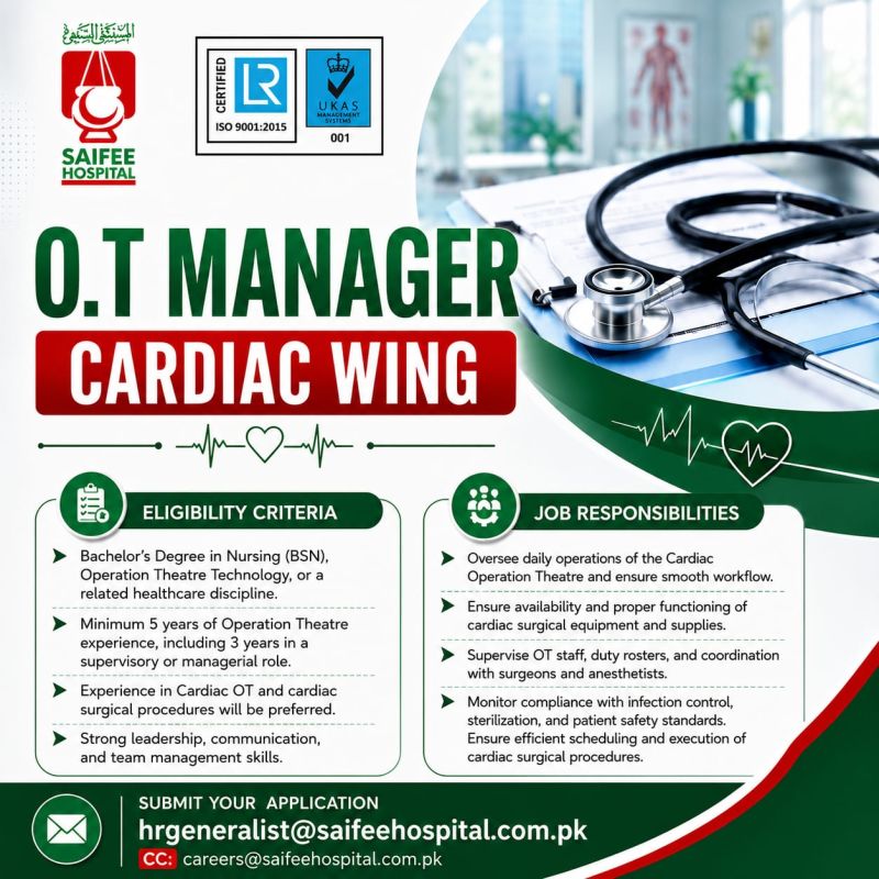Saifee Hospital Jobs OT Manager 1