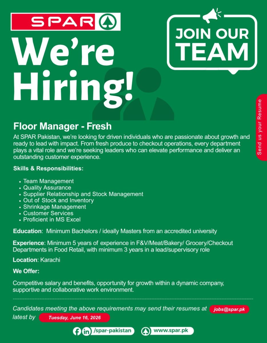 SPAR Pakistan Jobs Floor Manager Fresh 1