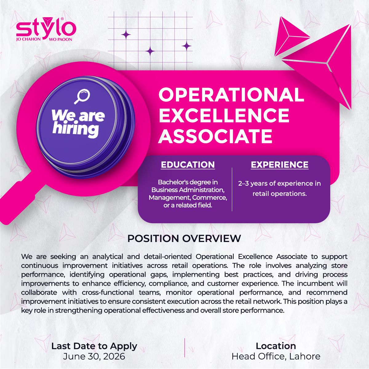 Stylo Pvt Ltd Jobs June 2026 1