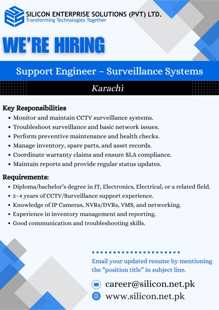 Silicon Enterprise Solutions Pvt Ltd Jobs Support Engineer 1