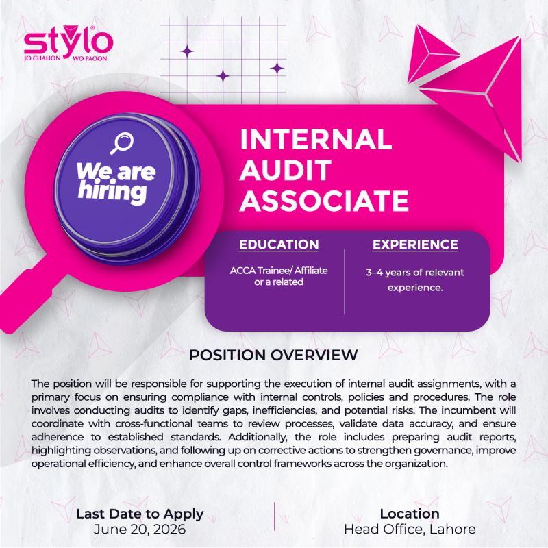 Stylo Pvt Ltd Jobs Internal Audit Associate 1