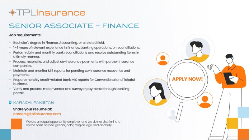 TPL Insurance Jobs Senior Associate Finance 1