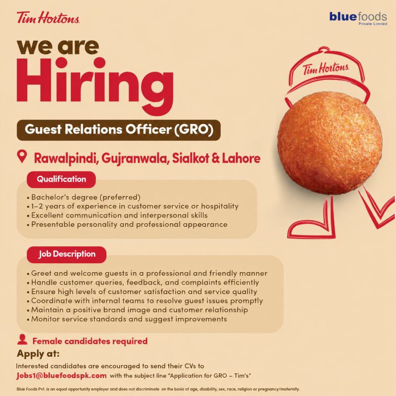 Tim Hortons Jobs Guest Relations Officer (GRO) 1