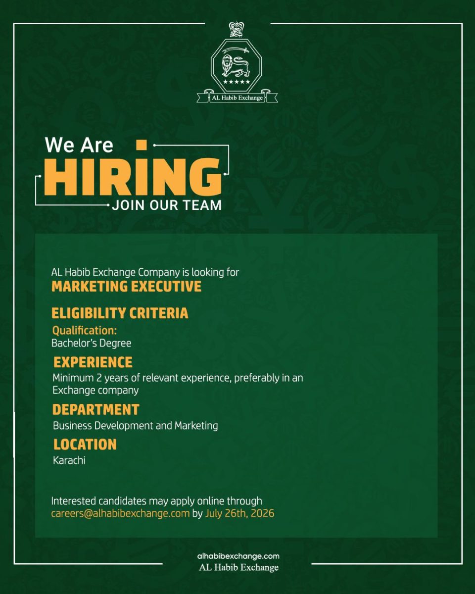 AL Habib Exchange Company Jobs Marketing Executive 1