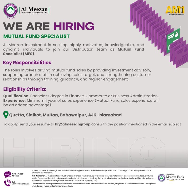 Al Meezan Investments Jobs Mutual Fund Specialist 1