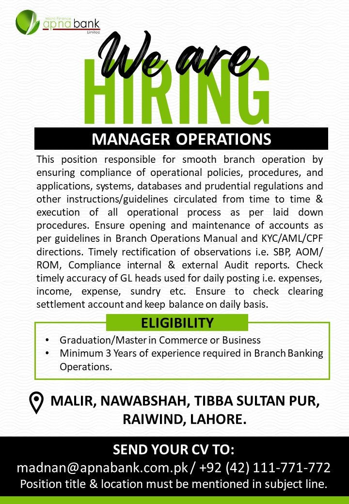APNA Microfinance Bank Jobs July 2026 2