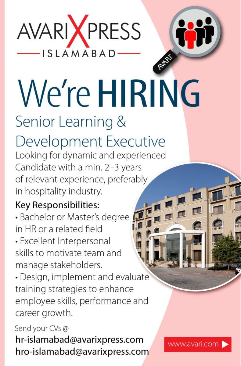 Avari Xpress Islamabad Jobs Senior Learning & Development Executive  1