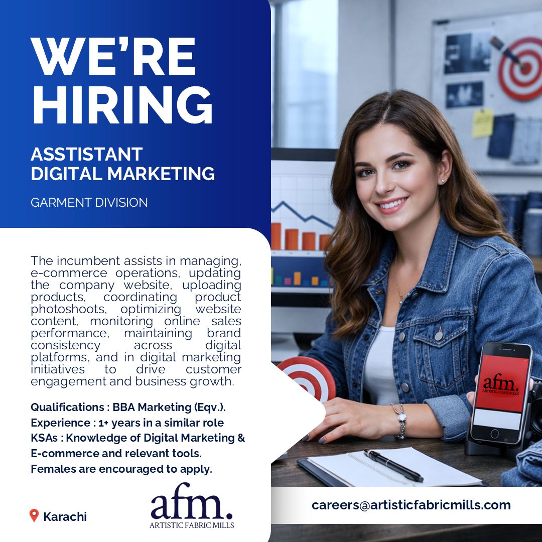 Artistic Fabric Mills Jobs Assistant Digital Marketing 1
