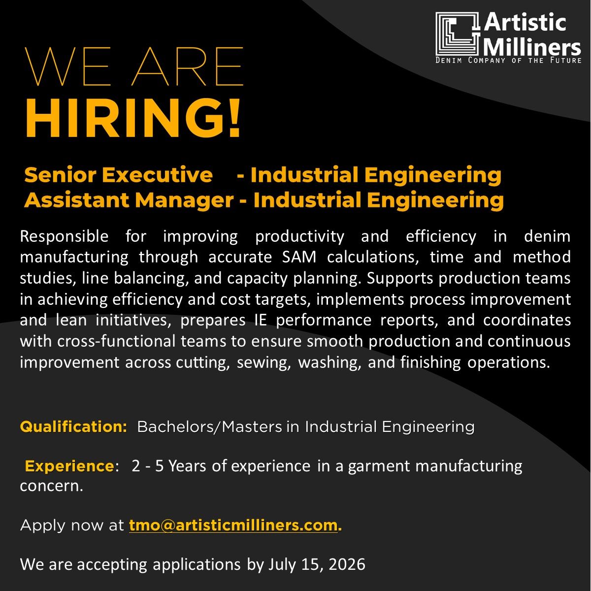 Artistic Milliners Pvt Ltd Jobs July 2026 1