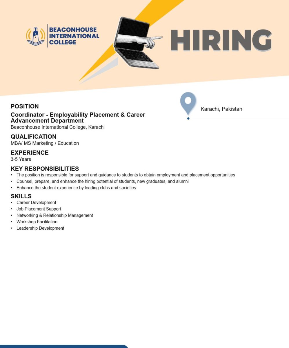 Beaconhouse International College BIC Jobs Coordinator 1