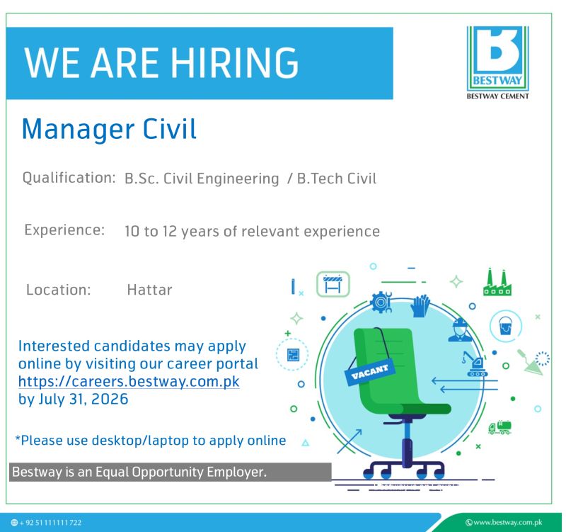 Bestway Cement Limited Jobs July 2026 2