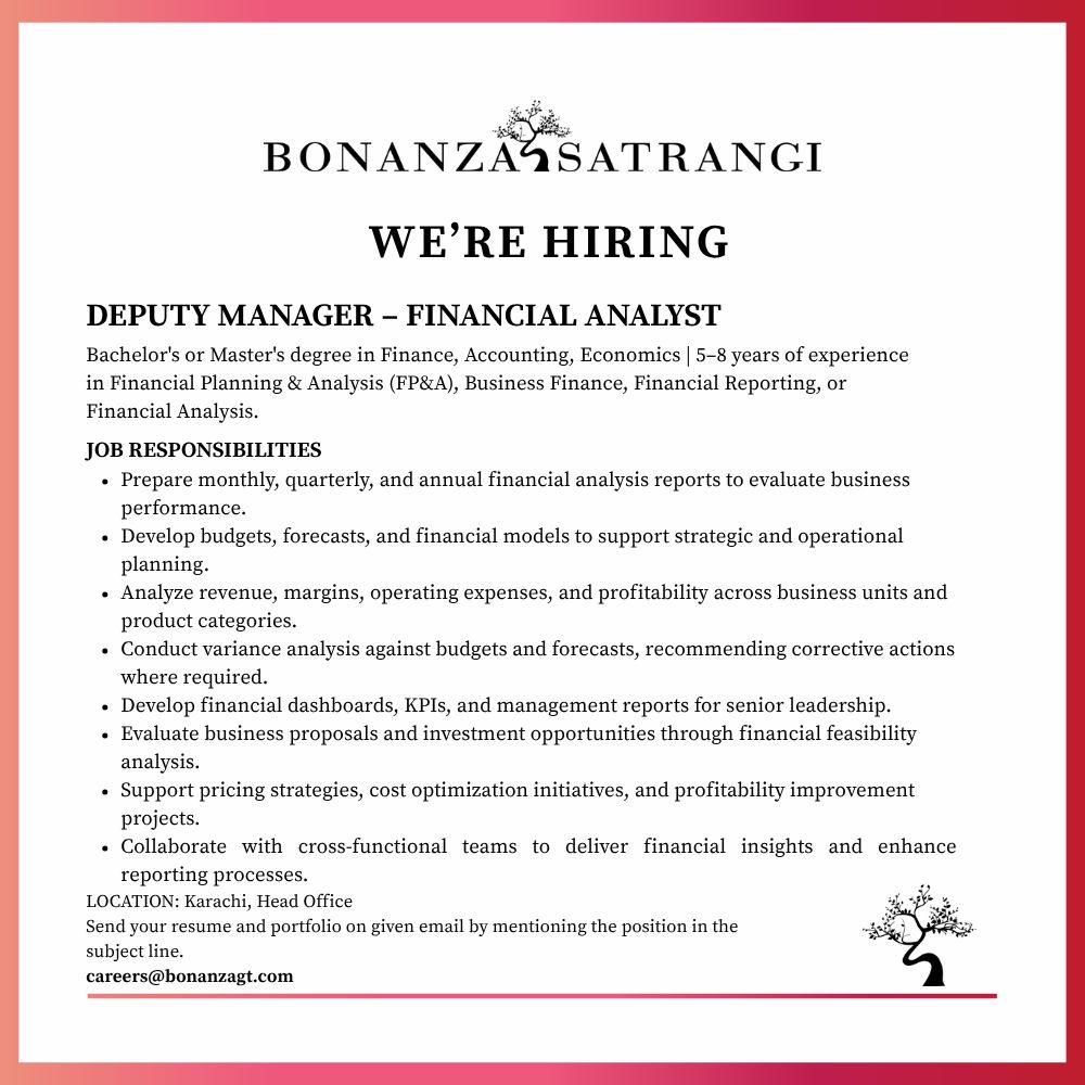 Bonanza Satrangi Jobs July 2026 2
