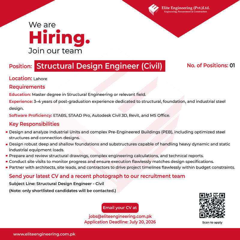 Elite Engineering Pvt Ltd Jobs Structural Design Engineer (Civil) 1
