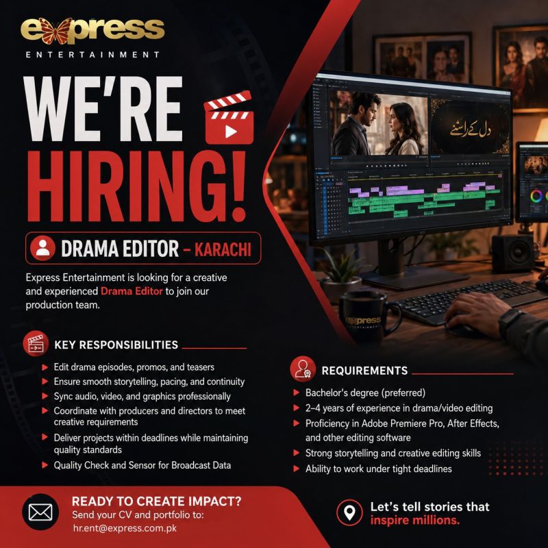 Express Entertainment Jobs Drama Editor 1