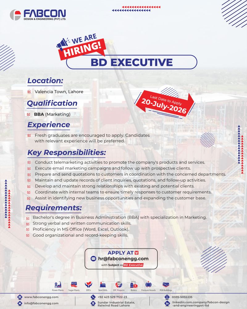 FABCON Design & Engineering Pvt Ltd Jobs Business Development Executive 1