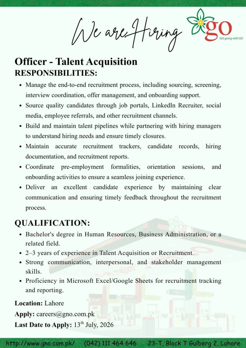 Gas & Oil Pakistan Ltd Jobs Officer Talent Acquisition 1