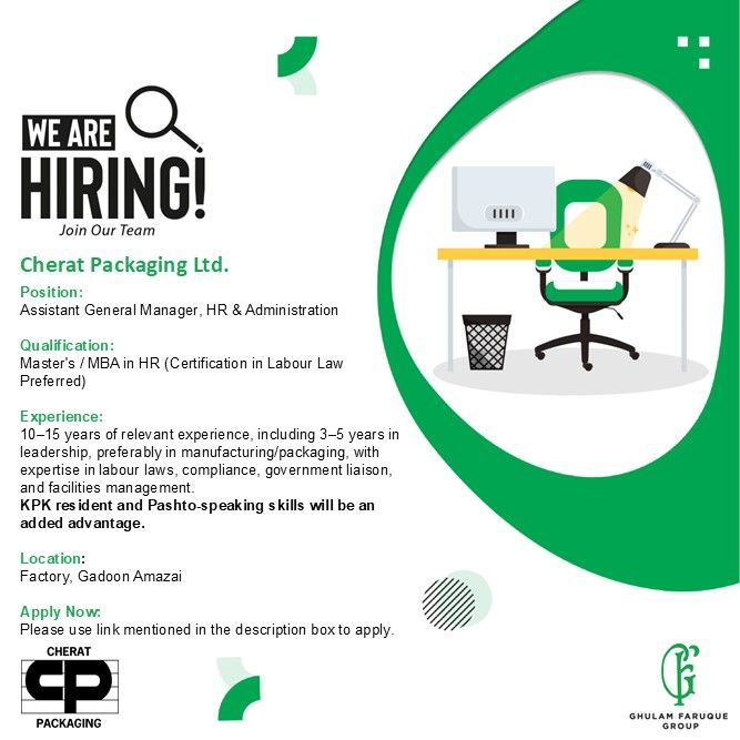 Cherat Packaging Ltd Jobs Assistant General Manager HR & Administration 1
