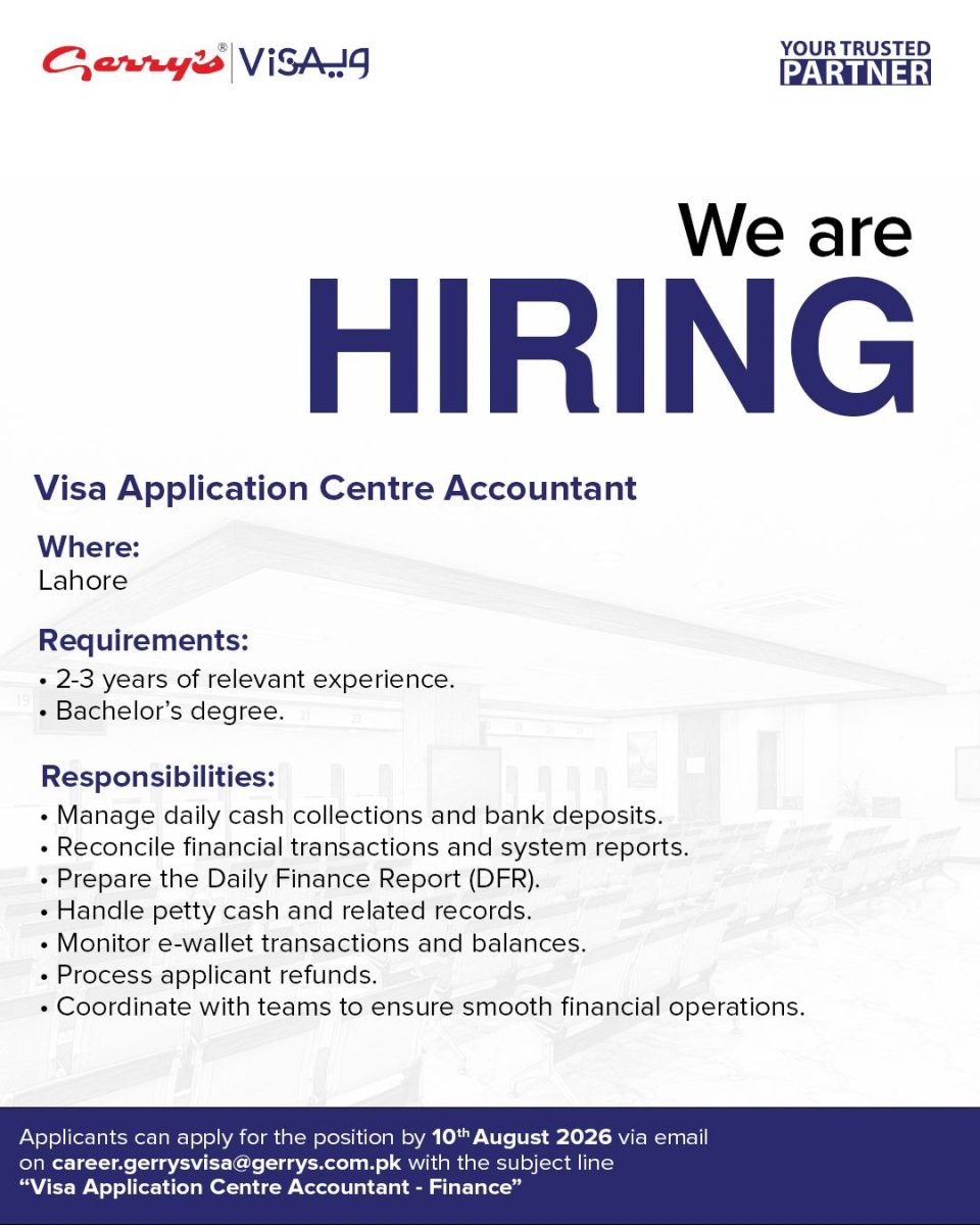 Gerry's Visa Jobs Visa Application Centre Accountant 2