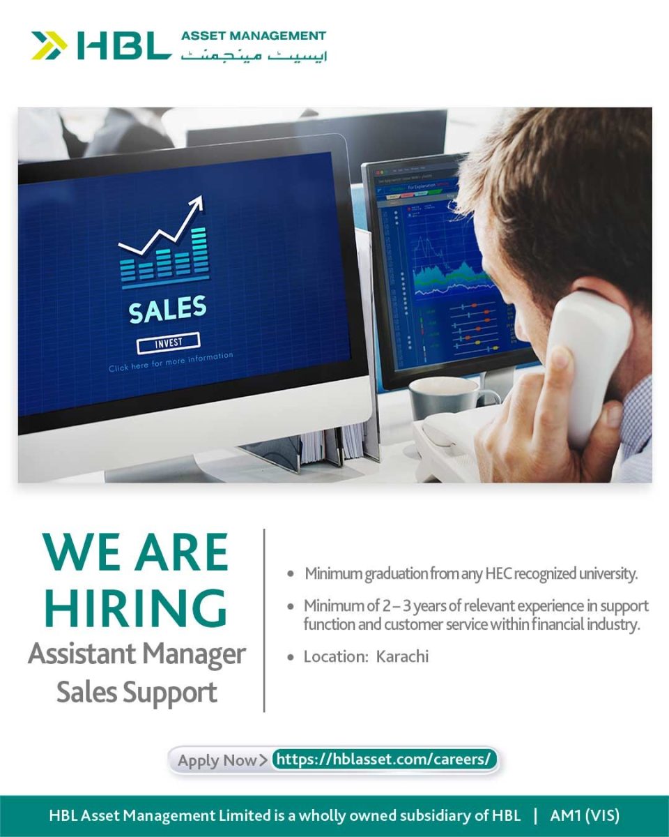 HBL Asset Management Jobs Assistant Manager Sales Support 1