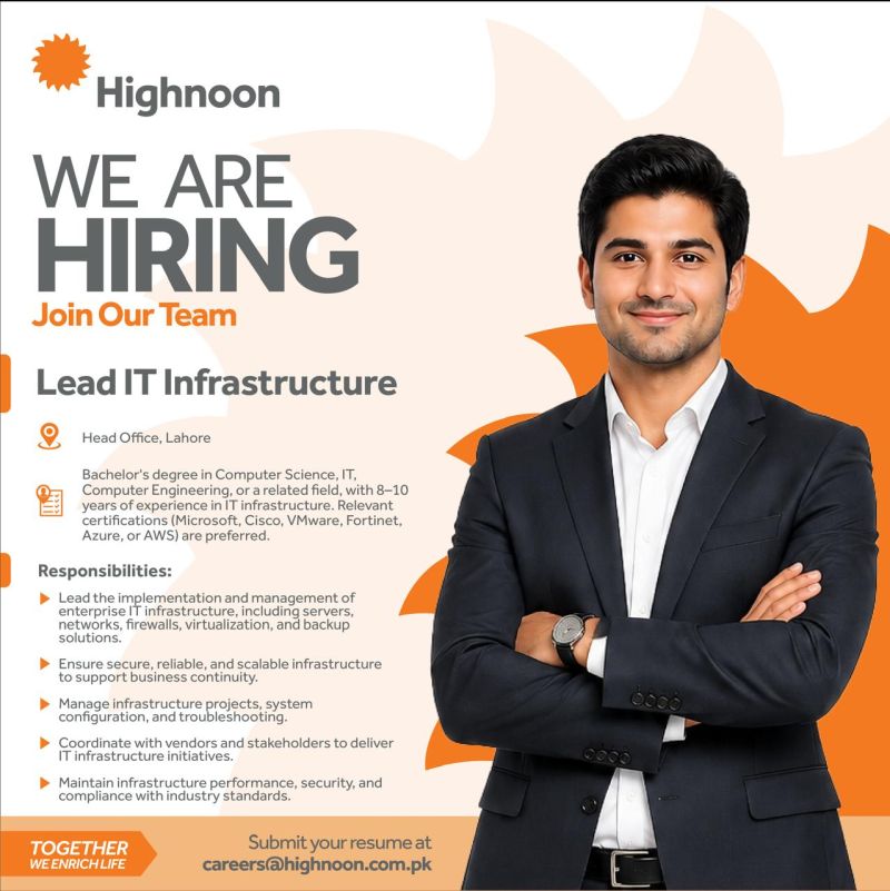 Highnoon Pvt Ltd Jobs Lead IT Infrastructure 1