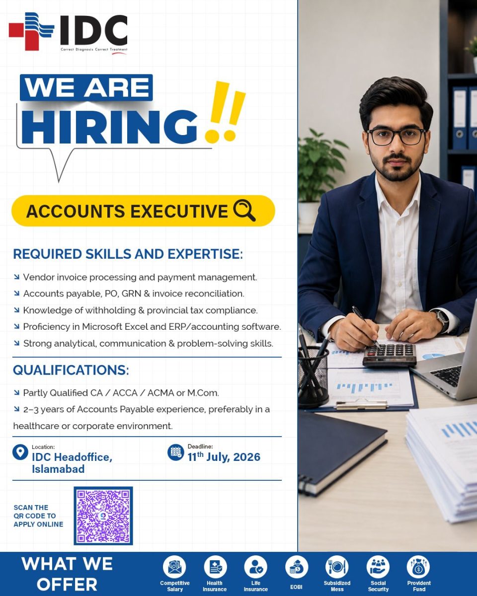 Islamabad Diagnostic Centre (IDC) Jobs Accounts Executive 1